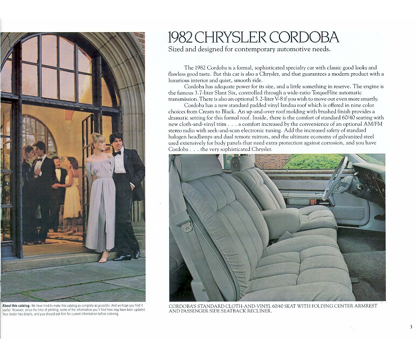 1982 Chrysler Cordoba Brochure Page 2
